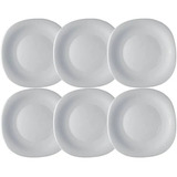 Kit 6 Prato Grande Raso Branco 31cm Refeição Self service