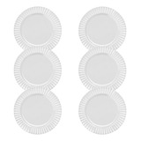 Kit 6 Pratos Jogo De Jantar Branco Vitale 28cm Raso Melamina