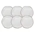 Kit 6 Pratos Porcelana Fundo Rustico Ryo Maresia 22,5cm Sopa