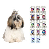 Kit 6 Presilha Bico Pato Pet Aplique Silicone Lhasa Shitzu