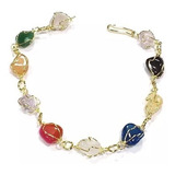 Kit 6 Pulseiras Pedras Naturais Brasileiras Folheadas Lindas