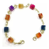 Kit 6 Pulseiras Pedras Naturais Do Brasil Folheadas Lindas