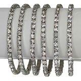 Kit 6 Pulseiras Strass