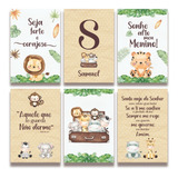 Kit 6 Quadros Decorativos Infantil Menino Bebê Safari