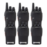 Kit 6 Rádio Transmissor Wok Tok Baofeng 777 s Profissional Cor Preto