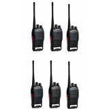 Kit 6 Rádios Comunicador Baofeng Resistente A Água E Poeira Bandas De Freqüência 400-470mhz Cor Preto