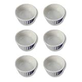 Kit 6 Ramequim 40 Ml Creme Brulée Nhoque Pequeno Patê Petiscos Hotel Cozinha Porcelana Ramekin Armazenar Condimentos Forno