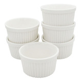 Kit 6 Ramequim Porcelana 100ml Forno Finger Foods Buffet