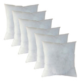 Kit 6 Recheios Almofada Preenchimento Fibra Silicone 45x45cm Cor Branco