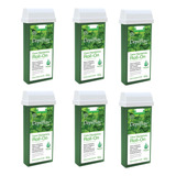 Kit 6 Refil Ceras Depilação Hortelã Roll On Depilflax 100g