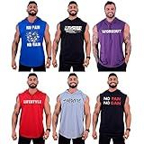 Kit 6 Regatas Machão Com Touca Longline Masculina MXD Conceito Cores Lisas Academia Treino Musculação Casual Camisetas G Opção 15