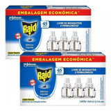Kit 6 Repelente Elétrico Liquido Raid 45 Noites 32 9ml Cada