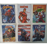 Kit 6 Revistas Colorir Herois Marvel Ler Colorir E Atividades: Super Homem, Thor, Homem De Ferro, Homem Aranha, Capitão