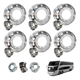 Kit 6 Rodas De Aluminio Alcoa P Onibus Auto Brilho 22 5 X 8