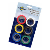 Kit 6 Rolos Fita Isolante Anti chamas Coloridas 5m X 19mm