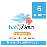 Kit 6 Sabonete Em Barra Baby Dove Hidratação Enriquecida 75g