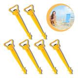 Kit 6 Saca areia Com Suporte Para Guarda Sol E Vara De Pesca