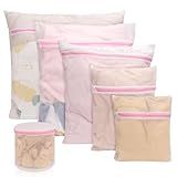 Kit 6 Sacos De Lavar Roupas Delicadas Com Zíper - Sacos Telados Para Lingerie E Roupas Íntimas- 6 Tamanhos Diferentes Para Atender às Suas Necessidades- Proteção Para Máquina De Lavar