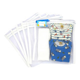 Kit 6 Saquinhos Organizadores Maternidade Viagem Bebê Cor Azul
