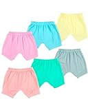 Kit 6 Shorts Bebê Tapa Fraldas Lisos Coloridos Com Punho Em Algodão Para Meninas (gg)