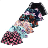 Kit 6 Shorts Floral Estampado Masculino Tactel Ref 370