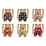 Kit 6 Shorts Praia Banho Verão Bermuda Amor Love Short