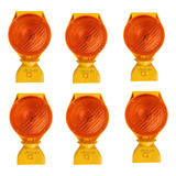 Kit 6 Sinalizador Luz Solar Obra Automático Resistente Chuva