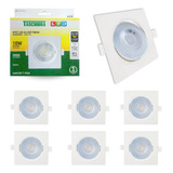 Kit 6 Spot De Led 10w Teto Par 30 Embutir Forro Gesso Sanca