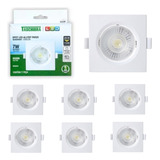 Kit 6 Spot Led Embutir Quadrado Par 20 Móvel Alltop 7w Tasch