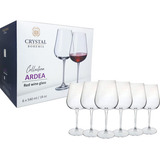 Kit 6 Taças Ardea Bohemia Água 540ml Para Vinho Festa Luxo Cor Transparente