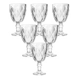 Kit 6 Taças Luxo Diamond 320ml Água Vinho Hauskraft Premium
