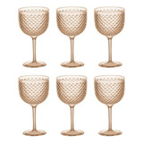 Kit 6 Taças P Gin Em Acrílico Luxxor 600ml Amber Paramount Cor Âmbar