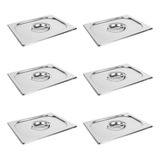 Kit 6 Tampas Para Cuba Gastronômica Gn 1 2 Aço Inox Buffet