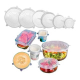 Kit 6 Tampas Silicone Panela Pote Universal Flexível Lavável