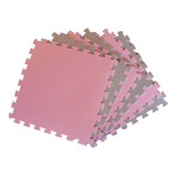 Kit 6 Tatame Tapete Eva Rosa Claro E Cinza 50x50x1cm 10mm