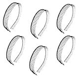 Kit 6 Tiaras De Cabelo Masculina Com Dentes De Ferro Preto