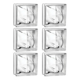 Kit 6 Tijolos Bloco De Vidro Raio Crystal 19x19x8 Tradestar