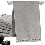 Kit 6 Toalha Fitness 100- Algodão Super Absorvente Treino Esportes Toalhinha Academia Seca Suor -Grafite-