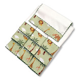 Kit 6 Toalhas Fraldinha Babete Bebê Boca Ombro Safari Verde