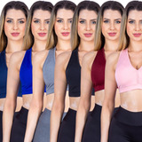 Kit 6 Tops Academia Fitness Ginástica Feminino Com Bojo
