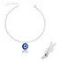 Kit 6 Tornozeleira Folheada Prata Feminina Olho Grego Murano