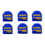 Kit 6 Trena Irwin 5m Standard C Fita De Aço Botão De Trava
