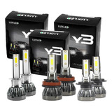 Kit 6 Ultra Led Nano Farol Alto Baixo Milha 22000 lume 6500k