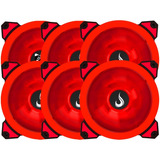 Kit 6 Un Cooler Fan Rise Mode Galaxy G1 Led Vermelho 120mm