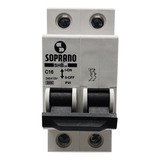 Kit 6 Un Disjuntor Bifásico Din 2p 16a Curva C 3ka Soprano