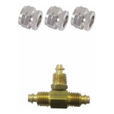 Kit 6 Un Tee 8mm Roscado Suspensão A Ar Conexão 18 Porca