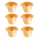 Kit 6 Uni De Vasos Babado De Barro M Floreira Parede Jardim