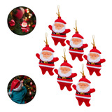 Kit 6 Unid Papai Noel Enfeite Árvore Para Natal Decoração