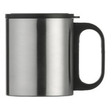 Kit 6 Unidades Caneca De Inox Com Tampa De Plástico Arn Cor Cinza 180 Ml
