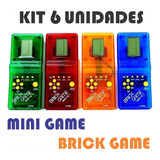 Kit 6 Unidades Super Mini Game Brick Game Antigo Portátil
